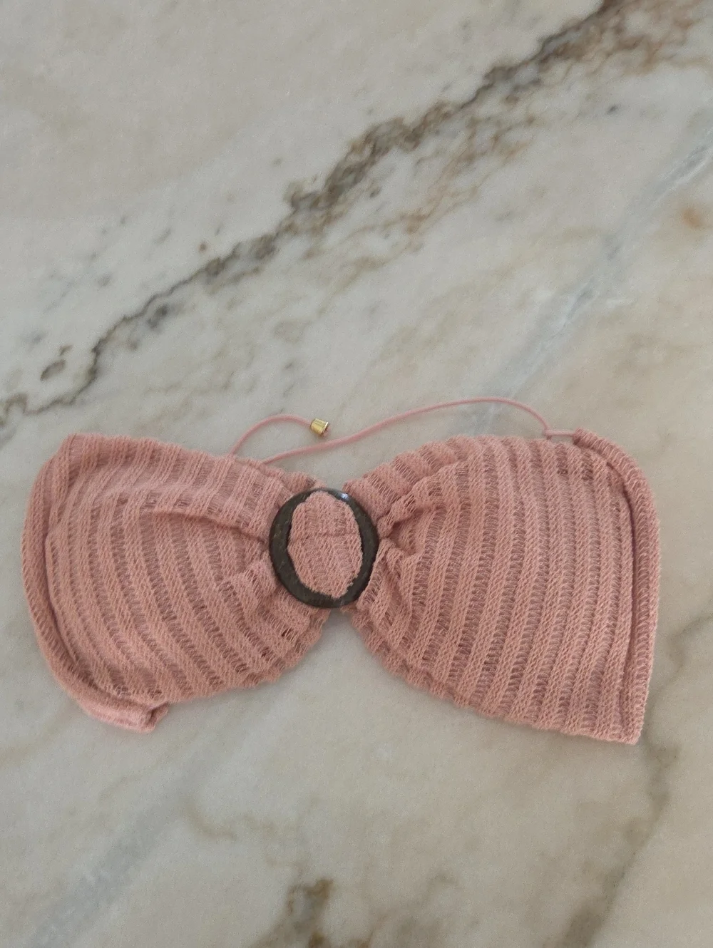 Strapless Knit Bandeau Top in Dusty Pink